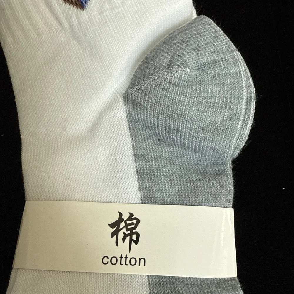 Men's Casual Crew Socks Embroidery‎ Pattern Design 10 Pair Brand New. 4245